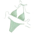 thumbnail image 2 of JoveMarine Women's Sexy Halter Tie Bikini Set Two-Piece Swimsuit with Removable Padded Cups & Wire-Free Design for Summer Beach and Pool Party Light Green M, 2 of 5