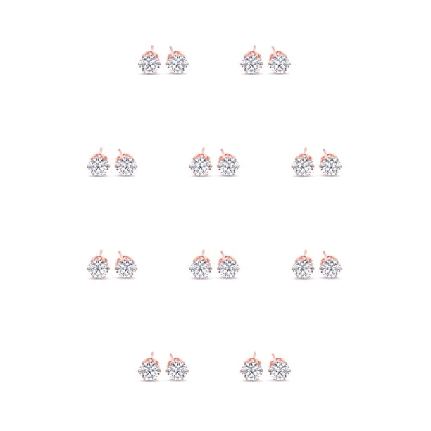 Jumpingount Pendientes elegantes a la moda, libres de alergias, románticos, hechos a mano, resistentes al agua, con cuentas, pendientes, joyería, Rosa Roja 3mm 10Conjunto