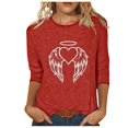 thumbnail image 2 of Aqestyerly Blouse Décontractée pour Femme, Imprimé Amusant, Coupe Ample, Col Rond, T-Shirt à Manches 3/4, Doux, Été, Quotidien, Haut Mode, Tee HWRETIE, 2 of 4