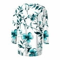 thumbnail image 4 of CYMMPU Blouses for Women Dressy Casual Crew Neck Tunic Tops Floral Printed Spring Tops Summer Fashion Shirts Loose Fit 3/4 Sleeve Lightweight Basic T-Shirts Multicolor S, 4 of 5