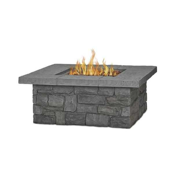 Real Flame Sedona Square Propane Fire Table with Conversion Kit in Gray - Walmart.com