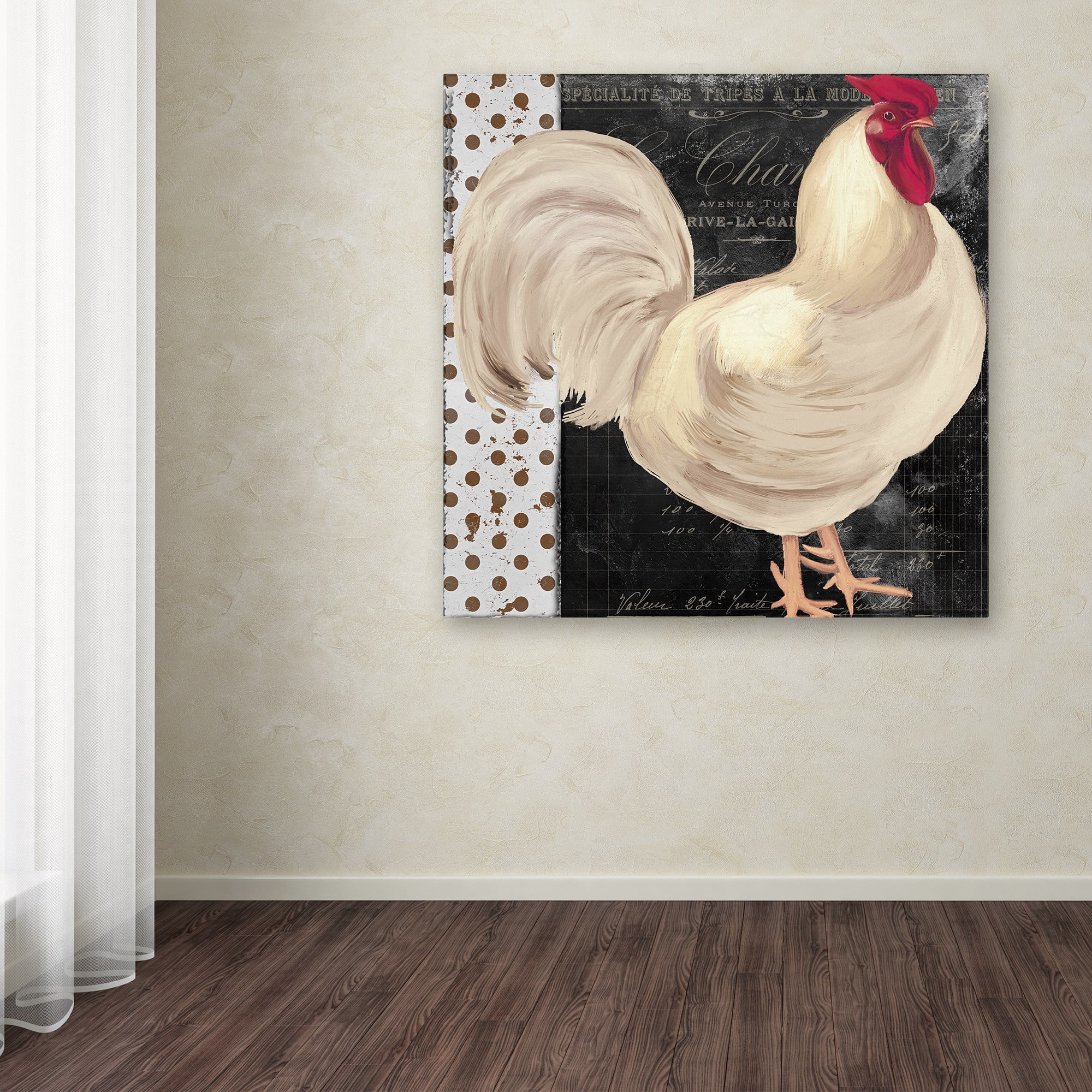 Trademark Fine Art "White Rooster Caf? I" Canvas Art by Color Bakery