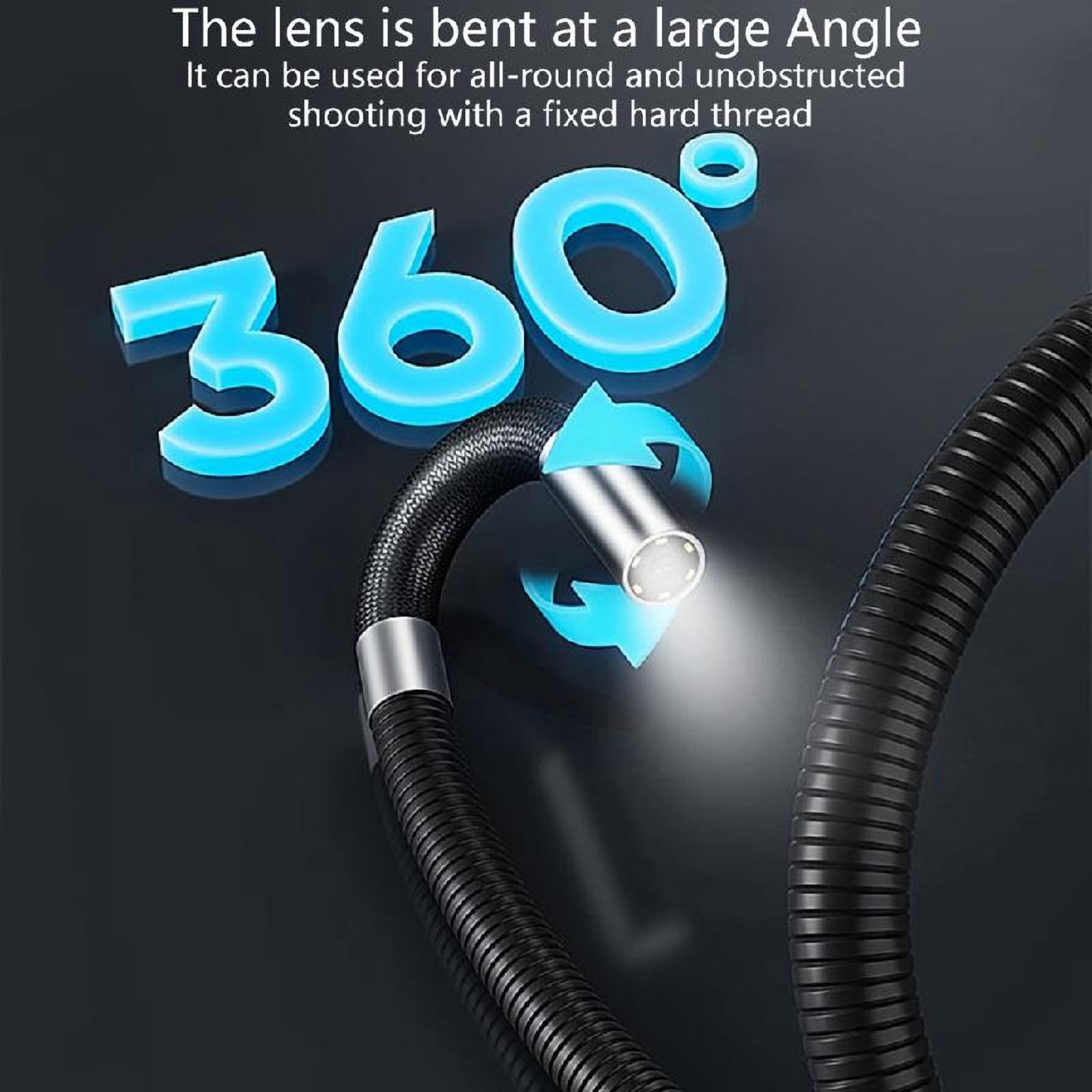 Flexible Snake Endoscope Camera Industrial Endoscope Inspection Camera 6mm Lens Borescope Camera with Adjustable Light