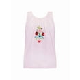 thumbnail image 2 of Women'S Floral Embroidered Tops U Neck Fringe Tie Front Tank Tops Loose Boho Sleeveless Mexican Shirts Pink XS, 2 of 6