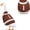17"-Football#3, variant on Guvpev Football Goose Outfit for 23" Porch Statue - Brown Pigskin Costume with White Lacing and Stripes - Festive Sports Outdoor Yard Lawn Statue Decor