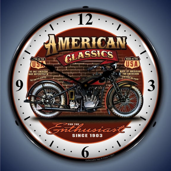 American Classics Bike Wall Clock, Lighted