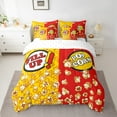 thumbnail image 2 of Manfei Cinema Popcorn 7pcs Bedding Comforter Set,Movie Time Queen Bedding Sets,Yellow Red Queen Sheet Sets For Girl,Microfiber Bedroom Decor Reversible, 2 of 8