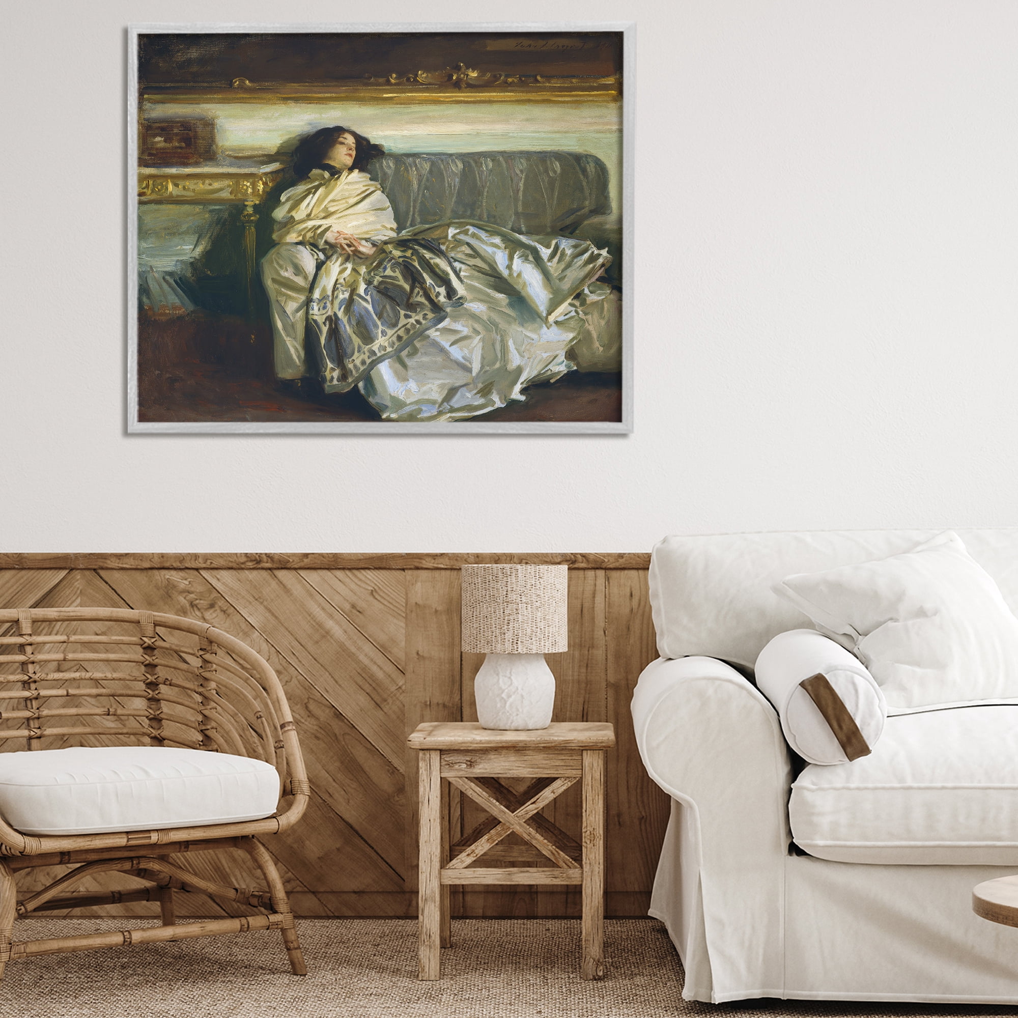 Stupell Industries Restful Woman Classic Gray Framed Giclee Art, design by Lil' Rue