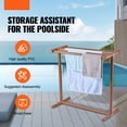 thumbnail image 2 of Pool Towel Rack 5 Bar, Freestanding PVC Outdoor Organizer - Brown T-Shape, Includes Clips & Bag, Beach, Poolside Storage for Towels & Floats, 2 of 7