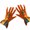 Orange, variant on Funny Carnival Circus Clown Gloves for Parties Carnivals Pretend Play Women Men Adults