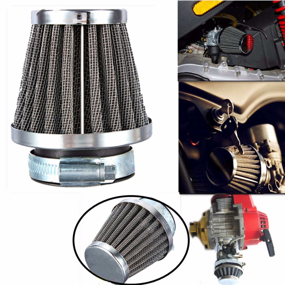 Motorcycle Air Filter Universal 35mm Air Filters Green for Honda CB 250 N R S CB400 N Kawasaki KZ250 A A1 A2 A3 B B1 B2 GPZ 305 Suzuki GS250 T E GS450 GSX 250 Yamaha DT250 MX XS250 SE XS400