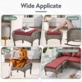 thumbnail image 3 of PARKWELL Patio Rattan Ottoman Set of 2,Wicker Foot Rest with Red Cushions for Porch Balcony Backyard,Gray Wicker, 3 of 6