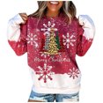thumbnail image 1 of Sudaderas de Cuello Redondo de Navidad Para Mujer Moda Manga Larga Tops Blusa Jersey Odeerbi ODB208570, 1 of 5