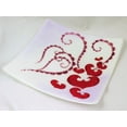 thumbnail image 3 of Large square fused glass plate Flying Hearts; valentines day gift, 3 of 4