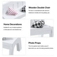thumbnail image 3 of NUTEDOM Mini Wooden Garden Bench Double Seat with Cushions - Outdoor Patio Home Decor Furniture, 3 of 7