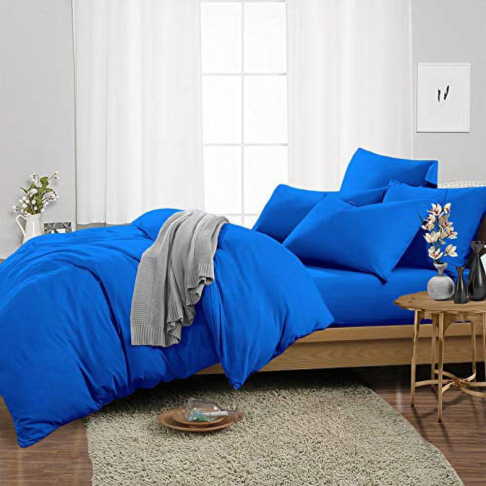 Super Soft & Luxury Duvet Cover Set 3 Piece -600 Thread Count, 1 Duvet Cover with Zipper Closure & 2 Pillow Cover, 100% Egyptian Cotton Comforter Cover-Royal Blue Solid, Cal King Size