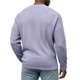 thumbnail image 5 of Dwellite Men's V Neck Sweater Knitted Pullover Casual Soft Waffle Lightweight Long Sleeve Sweater Light Purple 2XL, 5 of 5