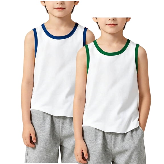 qucoqpe Boys and Girls Youth 2-Piece Blank Basketball Jersey Mesh Athletic Running Biker Fitness Casual Sleeveless Tank Thin Lightweight Sports Shirts 2PC for Kids