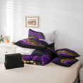 thumbnail image 6 of jejeloiu Fulid Striped Artistic 7pcs Bedding Comforter Set,Marble Texture Queen Bedding Sets,Purple Gold Black Queen Sheet Sets For Men Women,Breathable Home Decor Reversible, 6 of 8