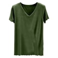 thumbnail image 3 of BXSRUTA Women's V-Neck Short Sleeve Tops Casual Summer Blouses Soft Loungewear Pullover T-Shirt Tees, 3 of 6