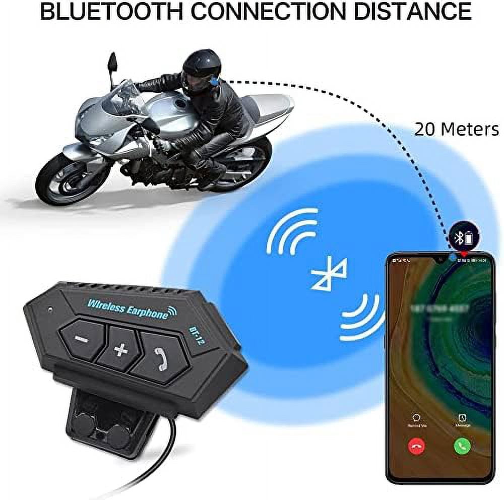 Motorcycle Helmet Bluetooth Headset, Dustproof and Sun Protection Wireless Motorcycle Helmet Earphones with Long Battery Life, and Hands-Free Communication System