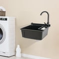 thumbnail image 4 of Wall-Mounted Utility Sink, 20.08x17.52x9.45in PP & Aluminum Alloy, Rotating Faucet with Soap Dispenser, Space-Saving Design, Suitable for Laundry, Bathrooms, and Pet Washing, 4 of 18