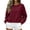 Wine #29, variant on Cropped Sweatshirts for Women Cotton Raglan Sleeve Crop Tops Crewneck Pullover Sweat Shirts XL