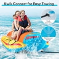thumbnail image 3 of PVC Towable Tube for Boating, 1-3 Rider Water Sports Banana Boat with Quick Connect, Non-Slip Handles, Drainage System, Multicolor, 3 of 6