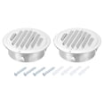 thumbnail image 1 of 2 Pack Stainless Steel Air Vents, 4.5 Inch Louvered Grille Cover, Silver, 1 of 7