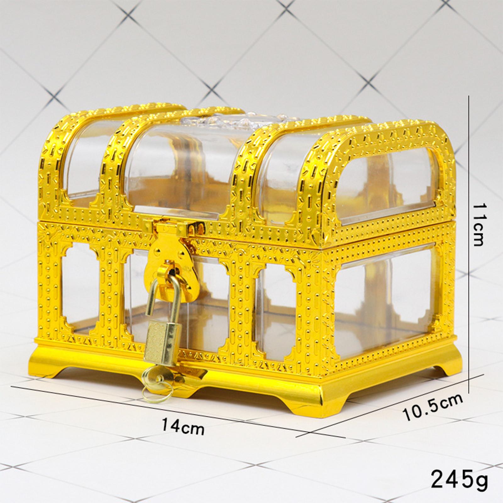 Pirate Treasure Chest for Kids Toy, Decorative Transparent Gold