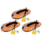 Bestway 77x45 Inches HydroForce Inflatable Raft Set with Oars and Pump (3 Pack)