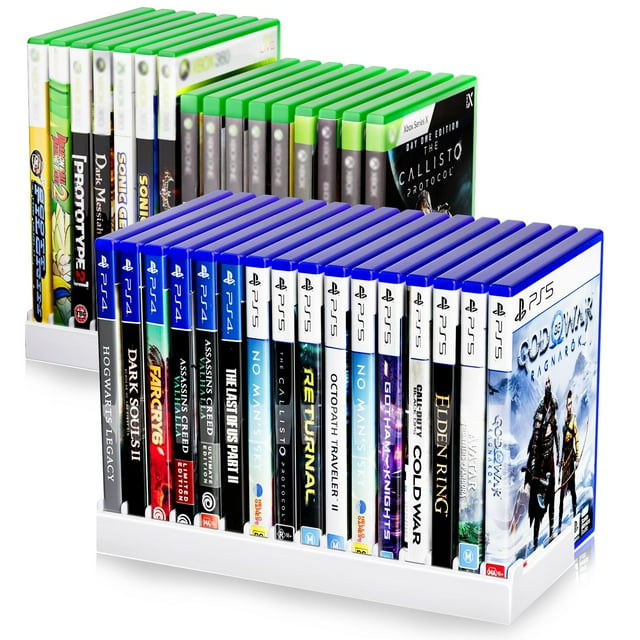 Organizador de discos de juego Nargos, paquete de 2 unidades para PS5 y Xbox White