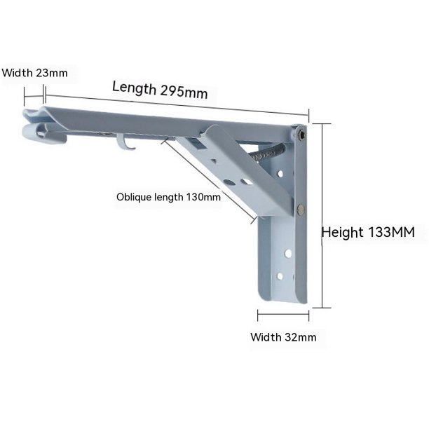 Soportes de estante plegables resistentes soporte de estante plegable de montaje en pared triangular resistente blanco con tornillos de instalación para banco-2 piezas