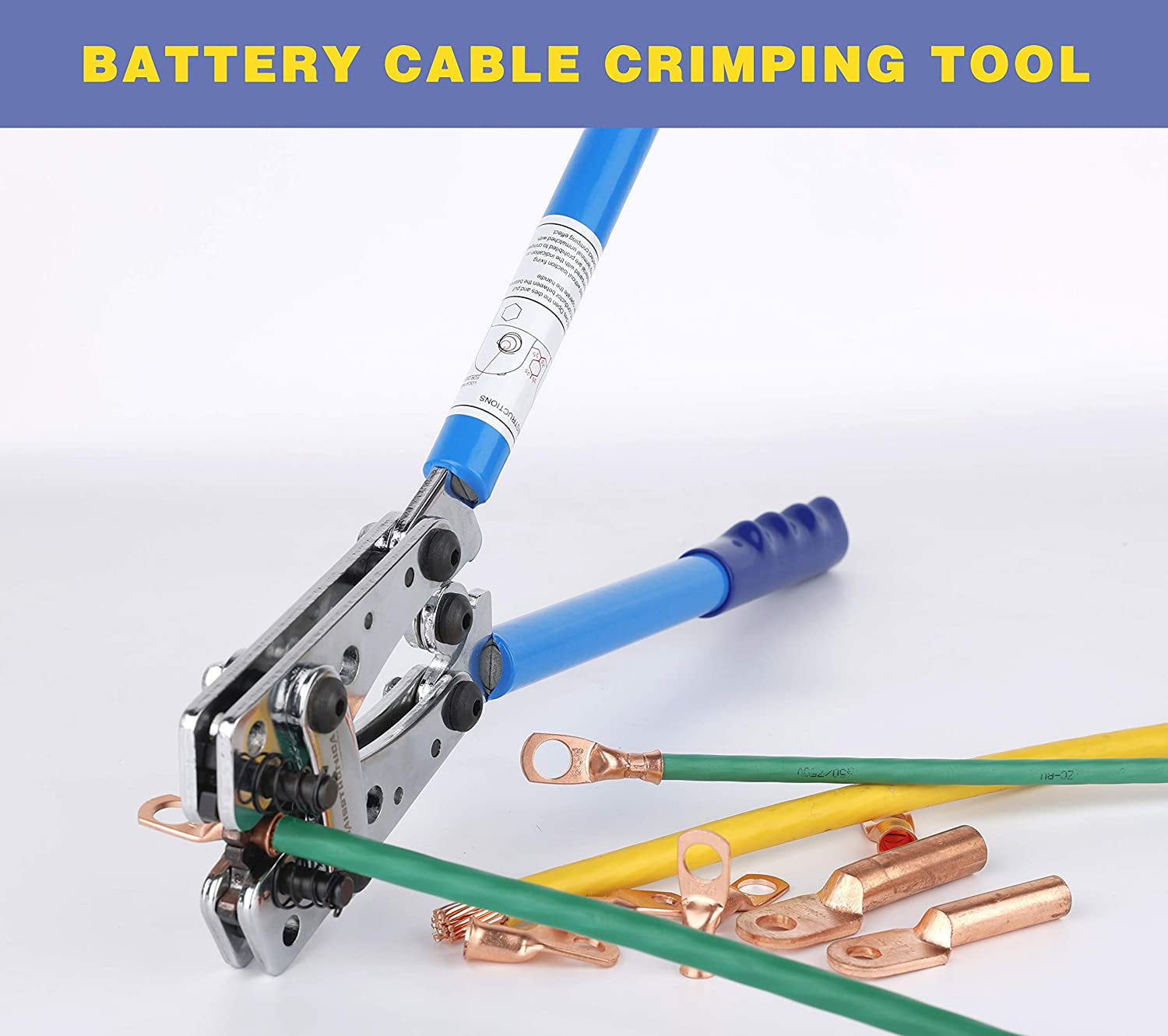 Cable Lug Crimping Tool for Heavy Duty Wire Lugs,Battery Terminal,Copper 6-50mm² 