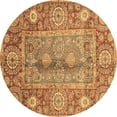 thumbnail image 1 of Ahgly Company Indoor Round Oriental Brown Traditional Area Rugs, 5' Round, 1 of 4