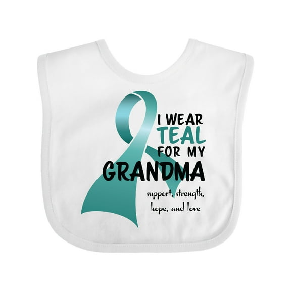 Inktastic I Wear Teal for My Grandma Boys or Girls Baby Bib