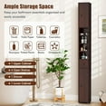 thumbnail image 4 of GOFLAME 71" Tall Narrow Storage Cabinet, Bathroom Cabinet with 1 Drawer 2 Doors and 5 Open Shelves, Slim Bathroom Storage Cabinet for Home, Small Space, Brown, 4 of 18