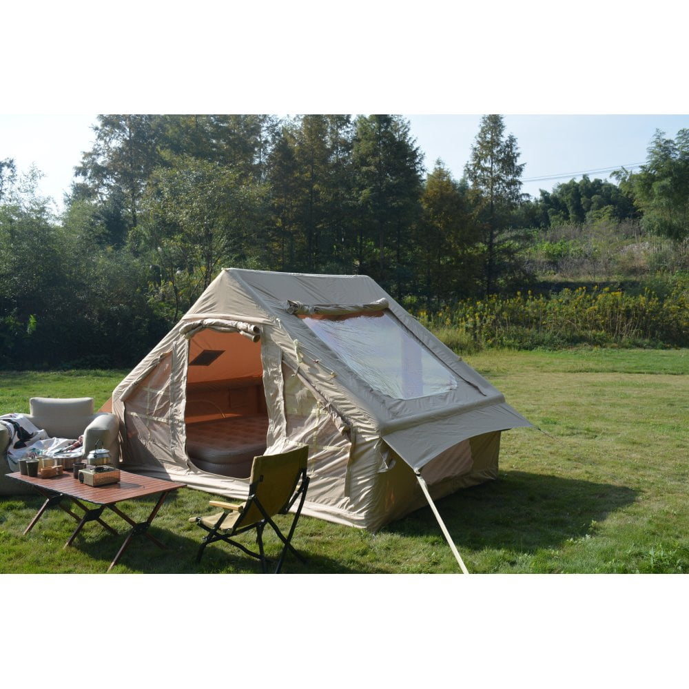 Inflatable Camping Tent - Effortless Setup 4-Season Glamping for 4-6 People! High-Performance Waterproof & Windproof Self-Supporting Air Tent, Your Portable Green Getaway for Outdoor Adventures