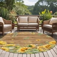 thumbnail image 4 of Sunflower Round Area Rug 7Ft Washable Circle Rugs for Dorm Laundry Room, Summer Eucalyptus Botanical Floral Brown Wooden Non-Slip Carpet Floor Mats Indoor Outdoor Carpet Runner Aesthetic Home Decor, 4 of 8