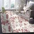 thumbnail image 5 of Area Rugs Indoor Non-Slip Rectangle Rug 2x3 Ft Chinese Style Red Garden Plant River Boat Rug Rubber Backing Floor Mats Non Shedding Home Decor Carpet for Entryway Living Room, 5 of 8