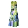 thumbnail image 4 of Uootdi Linen Jumpsuits for Women Tie Dye Print V Neck Sleeveless Button Pocket Casual Loose Fit Outfits Gift, 4 of 7