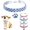 Blue, variant on 2Pcs Bling Dog Necklace Collar for Small Dogs Rhinestone Puppy Necklace Girl Cute Sparkly Glitter Crystal Diamond Cat Collar for Cat XXS XS Small Medium Breed Female Pets