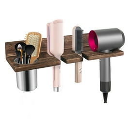 Bamboo Hair Dryer Holder For Bathroom Hair Accessories Curling Iron Styling tools Makeup Cosmetics Organizer for Countertop Wall Mountable All Natural Bamboo Walmart