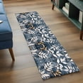 thumbnail image 3 of 2'x6' Rug Runners for Hallways Kitchen, Blue White Leaves Non Slip Entryway Beside Floor Carpet Runner, Vintage Ethnic Boho Botanical Branch Washable Laundry Room Bedroom Throw Rugs Mat, 3 of 8