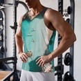 thumbnail image 5 of Logiee Turquoise Beach Kayaking Print Men's Workout Tank Top,Quick Dry Workout Tank Top,Gym Muscle Tee,Fitness Bodybuilding Sleeveless T Shirt-Large, 5 of 7