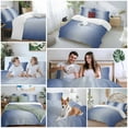 thumbnail image 5 of Ombre Bedding Duvet Cover Set Full Size 4 Pieces Navy Blue Gradient Soft Twill Plush Quilt Cover, Include 1 Duvet Cover 1 Flat Sheet And 2 Pillow, 5 of 7