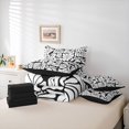 thumbnail image 6 of Homewish Bohemian Daisy Floral 7-Piece King Bedding,Abstract Aesthetic King Bed in a Bag,White Black,Black Reversible, 6 of 8