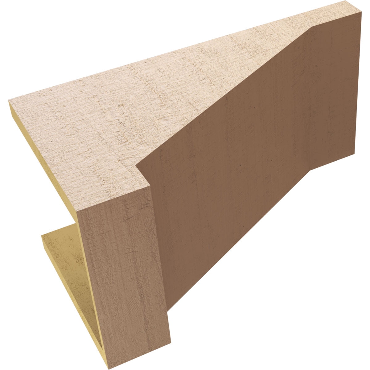 10"W x 20"D x 10"H Wide Burlington Rough Cedar Woodgrain TimberThane Corbel, Primed Tan
