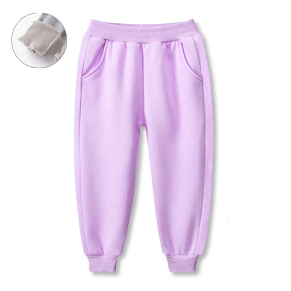 Xdegoge Baby Fleece Lined Jogger Pants, Soft and Warm Toddlers' Sweatpants with Elastic Cuffs