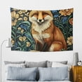 thumbnail image 7 of ZFLMY Fox Floral Background Polyester Tapestry Wall Decoration for Bedroom Living Room, Vivid Design, Easy to Hang, 4 Sizes Available 60x40in, 7 of 7